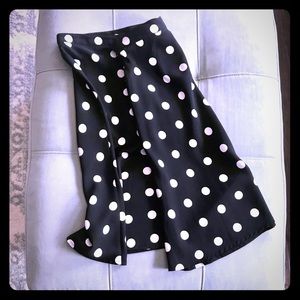 Black polka dot A-line skirt, 14